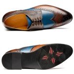 Men's Two-Tone Wingtip Oxford Dress Shoes