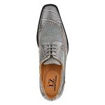 Men's Grey Crocodile Print Leather Dress Shoes