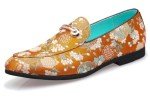 Colorful Men's Slip On Moccasins - Orange 10.5