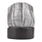 Men's Grey Crocodile Print Leather Dress Shoes