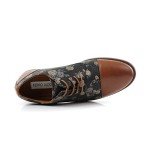 Floral Lace-Up Oxford Shoes for Men - Orchid Brown