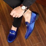 Men's Luxury Suede Loafers with Copper Chain