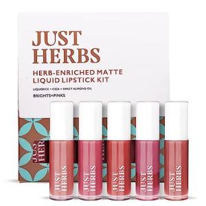 Just Herbs Organic Liquid Lipstick Set - 5 Brights