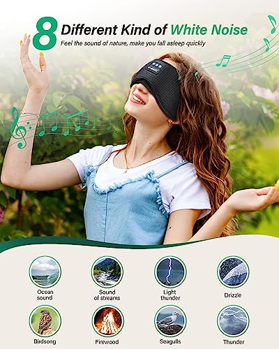 Bluetooth Sleep Mask with White Noise - Sleep Headphones