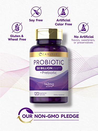 Carlyle Probiotics + Prebiotics | 120 Caps | 50 Billion Active Organisms