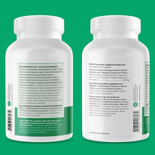 High Potency Magnesium Glycinate Capsules - Supports Relaxation