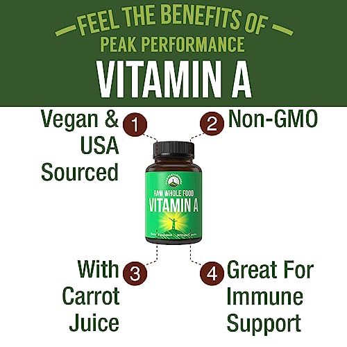 Raw Whole Food Vitamin A Capsules - Immune & Skin Support