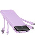Purple Charmast 10000mAh Power Bank with Cables