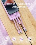 Purple Charmast 10000mAh Power Bank with Cables