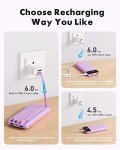 Purple Charmast 10000mAh Power Bank with Cables