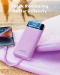 Purple Charmast 10000mAh Power Bank with Cables