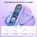 Purple Wireless Earbuds with Noise Cancelling & LED Display