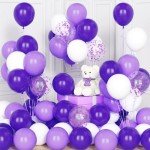 Dark Purple and White 60-Piece Balloons Set