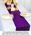 Purple Sequin Table Runner with Tassels