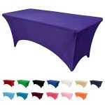 Purple 6ft Stretch Table Cover for Events