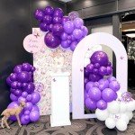 Dark Purple and White 60-Piece Balloons Set
