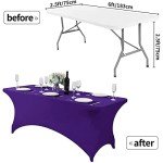 Purple 6ft Stretch Table Cover for Events