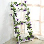 Purple Two-tone Silk Rose Garland (2 piece set)