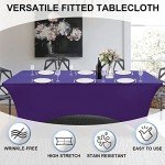 Purple 6ft Stretch Table Cover for Events