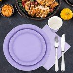 Purple Party Tableware Set for 24 Guests