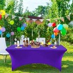 Purple 6ft Stretch Table Cover for Events