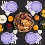 Purple Party Tableware Set for 24 Guests