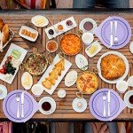 Purple Party Tableware Set for 24 Guests