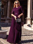 Women's Vintage Floral Lace Dress - Magenta