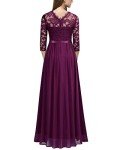Women's Vintage Floral Lace Dress - Magenta