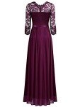 Women's Vintage Floral Lace Dress - Magenta