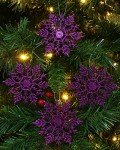 Purple Glitter Snowflakes by Christmas Concepts® (Set of 12)