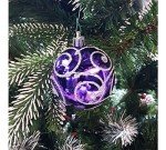 Shiny and Matte Purple & Silver Christmas Baubles (9 Pack