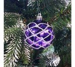 Shiny and Matte Purple & Silver Christmas Baubles (9 Pack