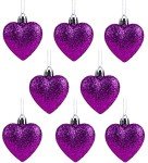 Glitter Heart-Shaped Christmas Tree Decorations by Christmas Concepts® (8 Pack)