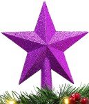 Purple Glitter Star Tree Topper for Christmas by Christmas Concepts®