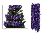Dark Purple & Silver Tinsel Christmas Decoration (4m)