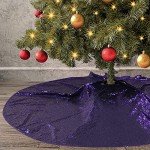 Sparkling Purple Christmas Tree Skirt