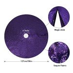 Sparkling Purple Christmas Tree Skirt