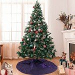 Sparkling Purple Christmas Tree Skirt