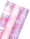 Purple Christmas Wrapping Paper Rolls (Pack of 3)