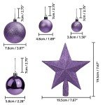 Elegant Purple Christmas Baubles (Pack of 50)