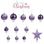 Elegant Purple Christmas Baubles (Pack of 50)