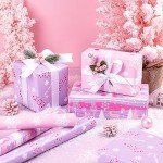 Purple Christmas Wrapping Paper Rolls (Pack of 3)