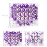 Shatterproof Purple Christmas Ornaments (Set of 87)