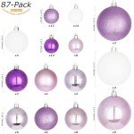 Shatterproof Purple Christmas Ornaments (Set of 87)