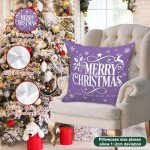Purple Snowflake Christmas Cushion Covers (Set of 4)