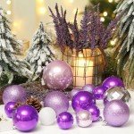 Shatterproof Purple Christmas Ornaments (Set of 87)