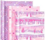 Purple Christmas Wrapping Paper Rolls (Pack of 3)