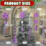 Purple Crystal Christmas Tree Decoration Set (26 Pieces)