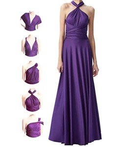 Purple Multiway Maxi Bridesmaid Dress for Women